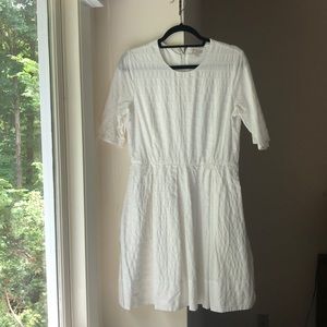 White cotton eyelet summer dress size 10